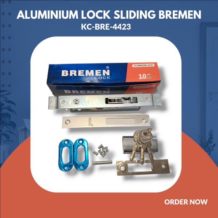 PREMIUM Kunci Pintu Sliding / Geser Aluminium Bremen 4423 lock Aluminium