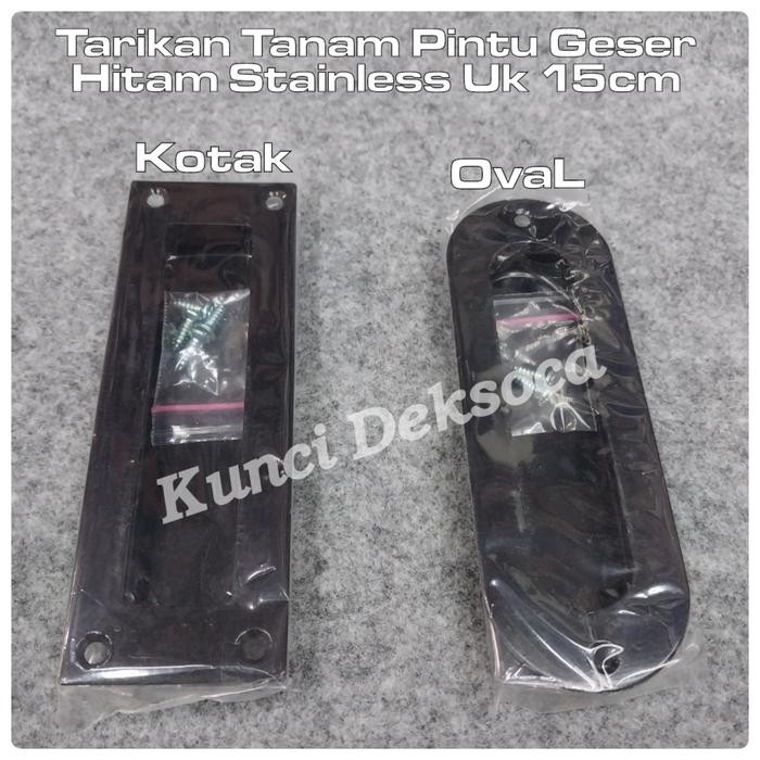 PREMIUM Handle Tanam Pintu Geser Hitam / Tarikan Pintu Sliding Black 15cm