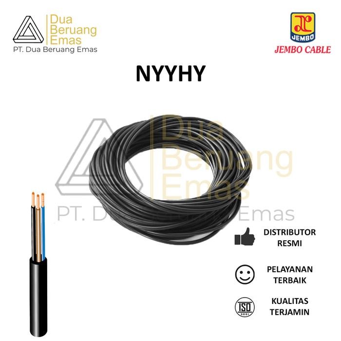 KABEL NYYHY 3 X 4 MM JEMBO CABLE (HITAM) ; 1 ROLL = 50 METER