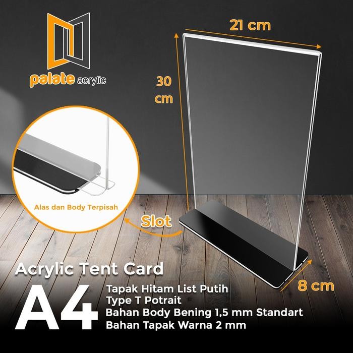 

Bisa Grab! Tent Holder A4 / Tent Card / Nomor Meja Alas Hitam Kafe