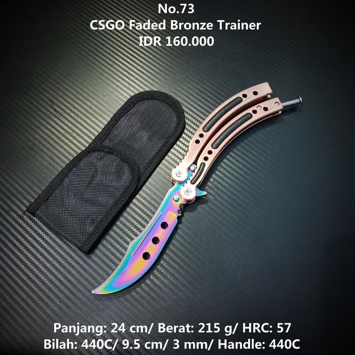 TERBARU Butterfly Balisong CSGO Faded Bronze Trainer Pro Tumpul Tidak Tajam