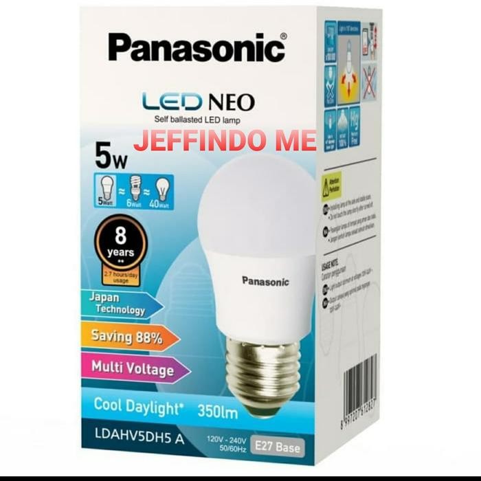 Lampu led panasonic 5 watt 5w / led bulb panasonic bohlam lampu 5 watt