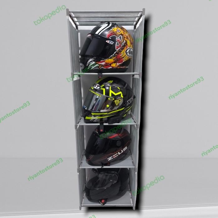 Rak Helm Rak Susun Rak 5 Susun 4 Ruang Rak Pajangan Rak Portable
