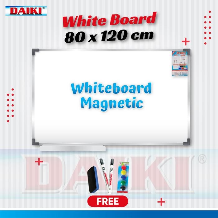 

Whiteboard / Papan Tulis Magnetic DAIKI Uk 80x120 Cm