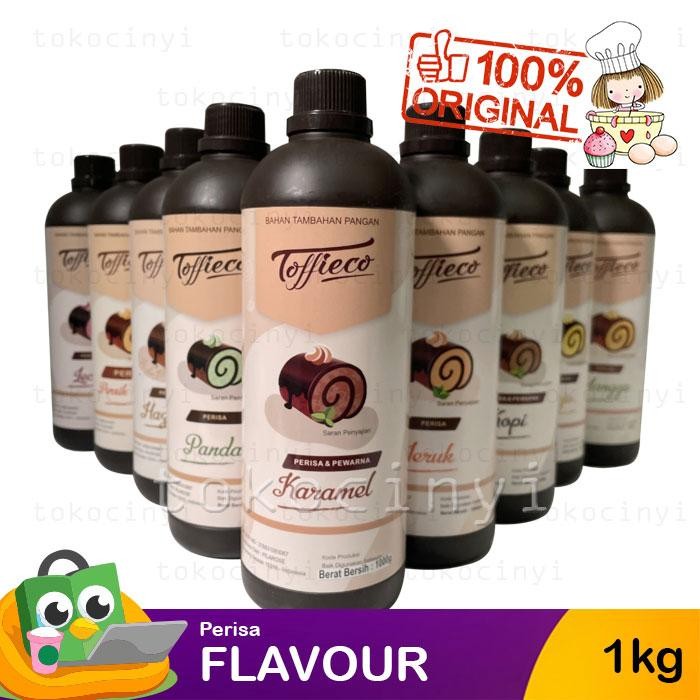

Toffieco FLAVOUR/Flavor 1 KG Perisa aneka rasa Vanilla, Pandan, Leci, Karamel, Keju, Pisang, Es