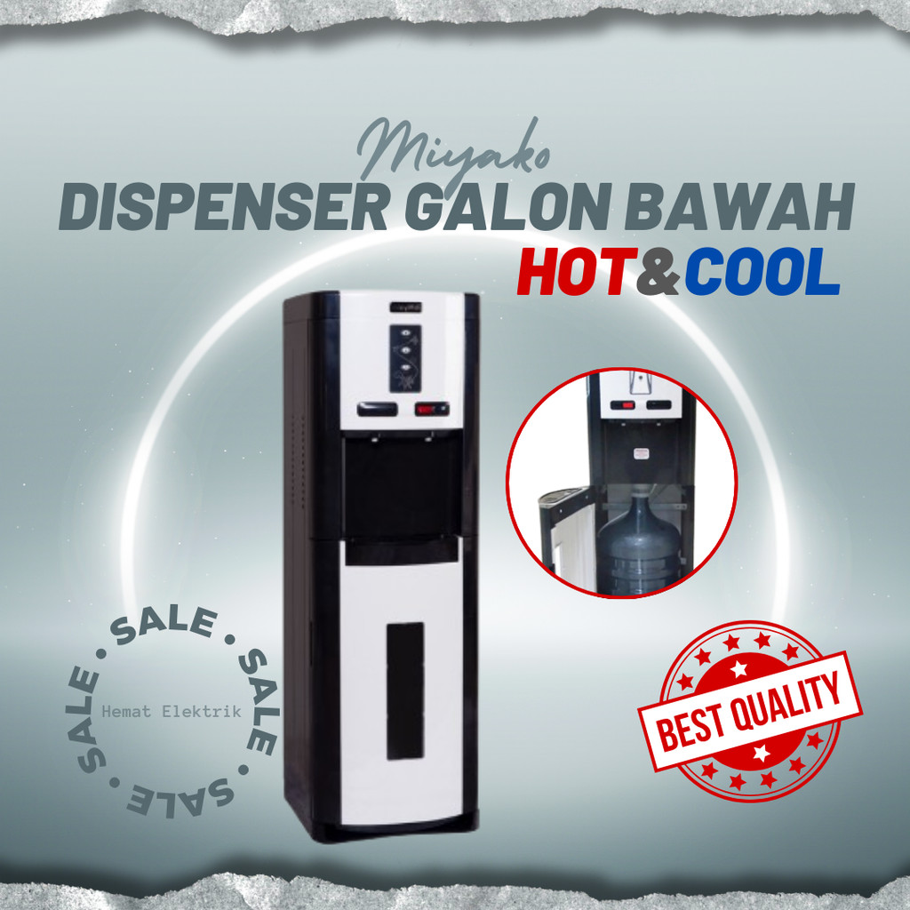 Dispenser Tinggi Miyako Galon Bawah Air Panas dan Dingin WDP-300 Hot & Cool