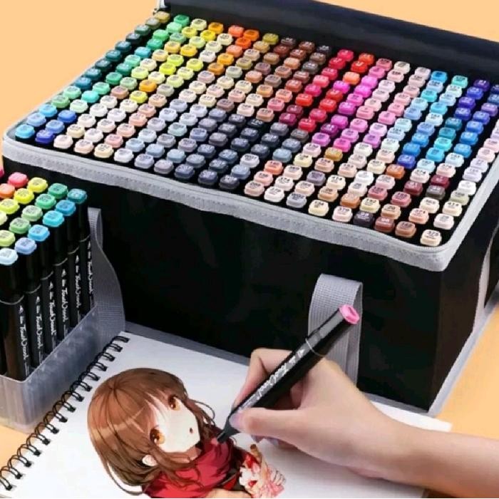 

Bisa Grab! Alat Mewarnai Touch Spidol Marker Sketsa 168 Warna Frre Rak Marker
