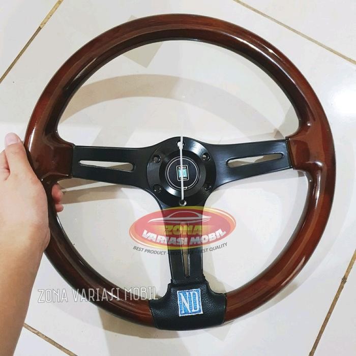 Paling Berkualitas Setir Steer Stir Racing Mobil Universal Kayu Jati Nd Nardi Wood Terlariss 