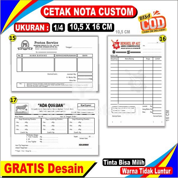 

Nota Bon 3 Ply Cetak 2 Warna Murah Desain Bisa Reques