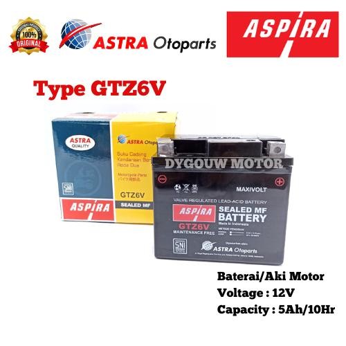 Aki Motor Merk Aspira Type Gtz6V