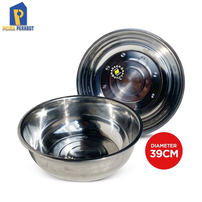 Baskom Stainless 40cm Mangkok Adonan Mixing Bowl 40 cm