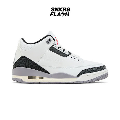 NIKE Air Jordan 3 Retro White Cement Grey Sepatu Sneakers Pria - CT8532106 - Size 44