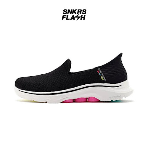 SKECHERS Go Walk 7 Black Pink Sepatu Casual Wanita - 125228BKHP - Size 37.5