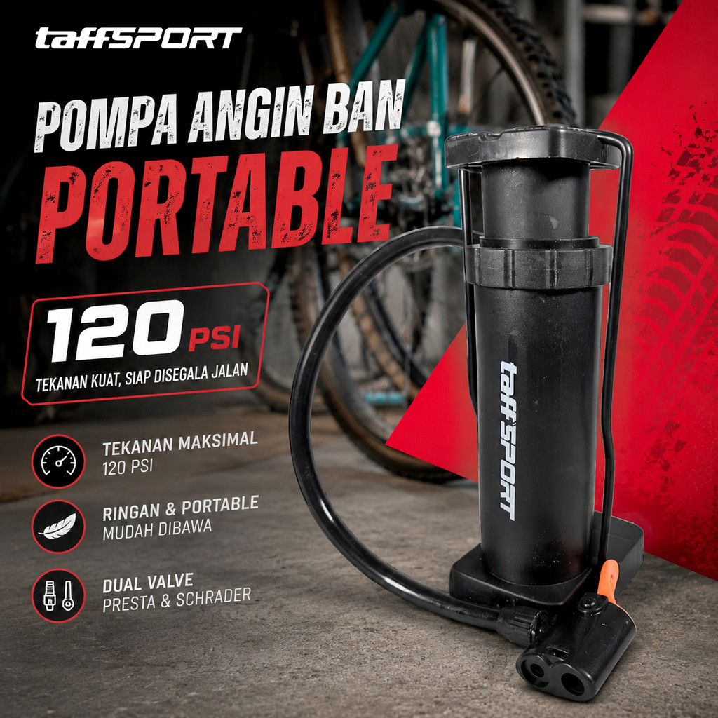Pompa Angin Sepeda Portable 120 PSI - PM40