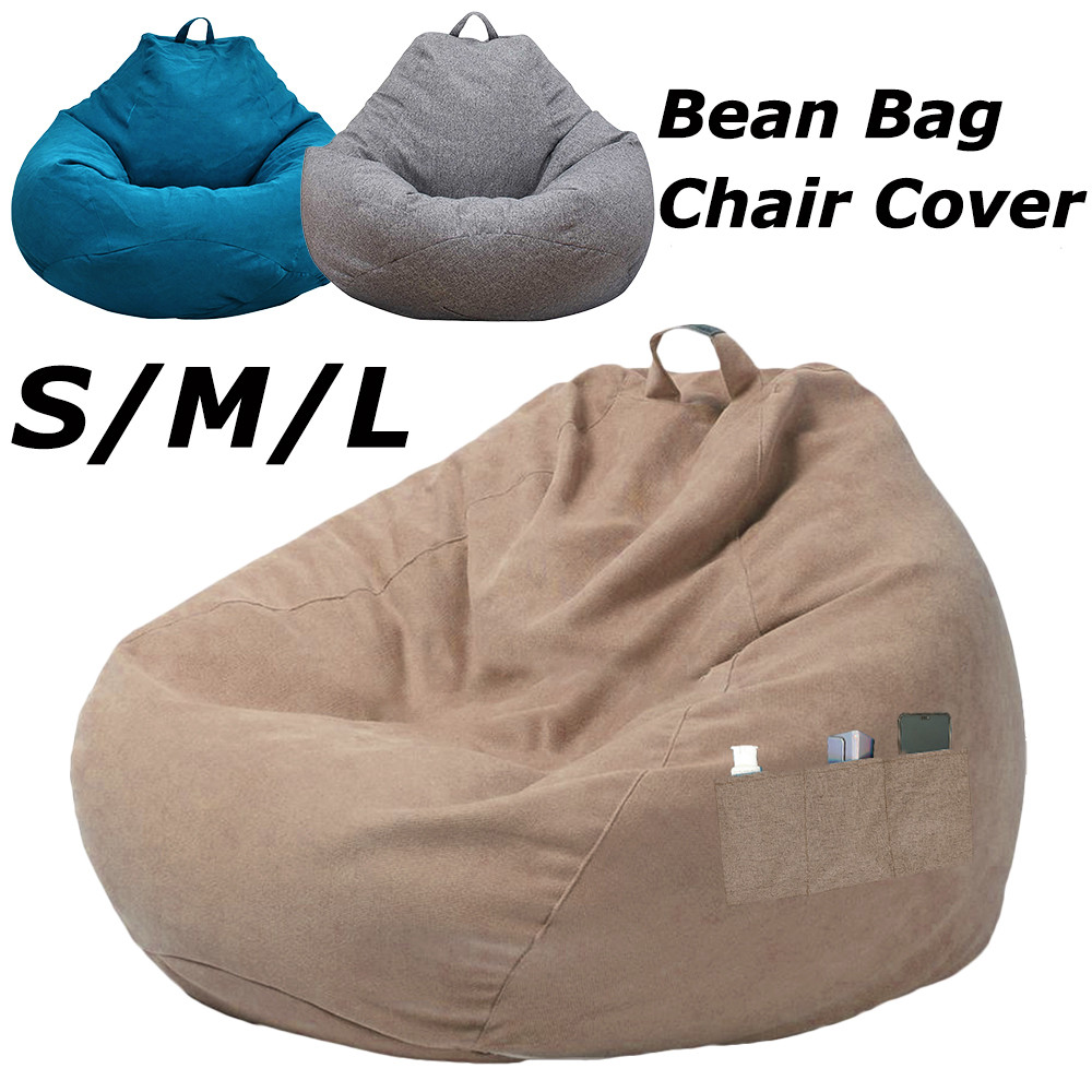 IMPORT Lazy Sofa Cover Solid Chair Covers Without Filler Lounger Seat Bean Bag Large Fluffy Pouf
