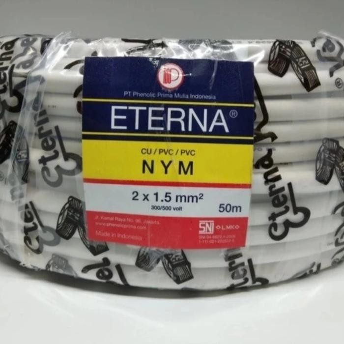 KABEL TUNGGAL NYM 2X1.5MM ETERNA