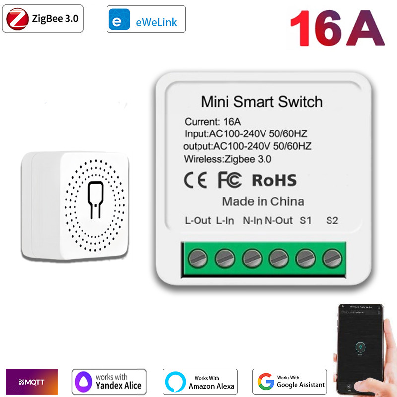 IMPORT 16A eWelink Zigbee 3.0 Mini Smart DIY Switch Control Smart Home Relay Automation Breaker