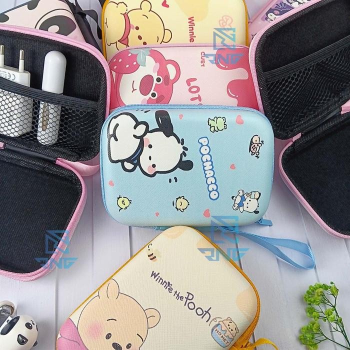 Pilihan- Pouch Karakter Kuromi Melody Lotso Dompet Headset Kartu Kunci Koin Charger Makeup