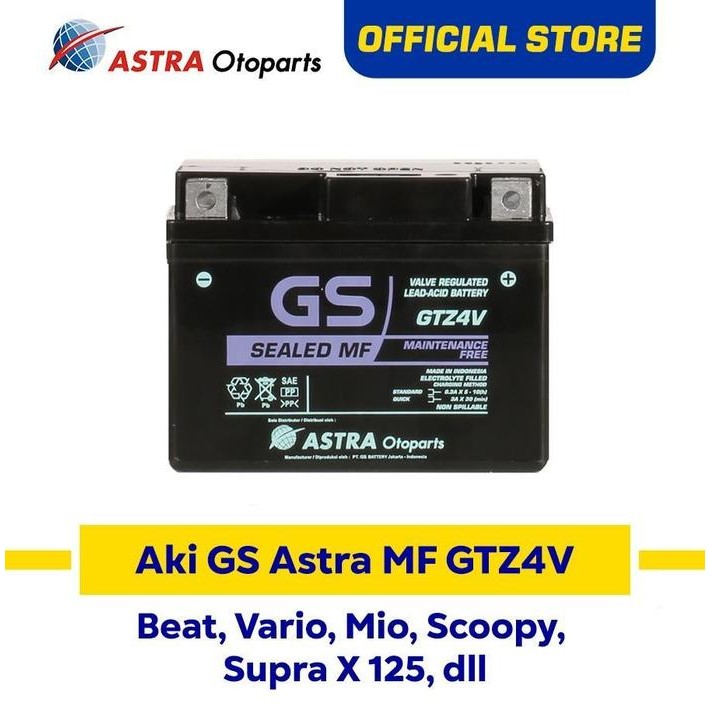 Aspira - Aki Motor Gs Astra Gtz4V Beat, Vario, Mio, Scoopy, Supra X 125, Dll