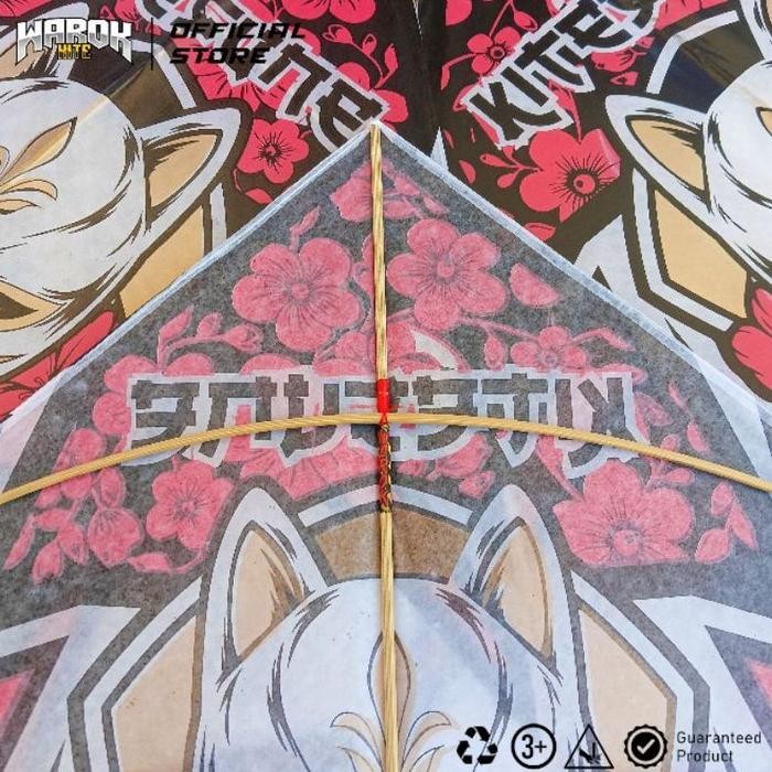 (Good) 10Pcs Layangan Sukhoi Tournament Warok WIBU JAPANESE Kitesune Edition ( mewah,Keras, Manuver