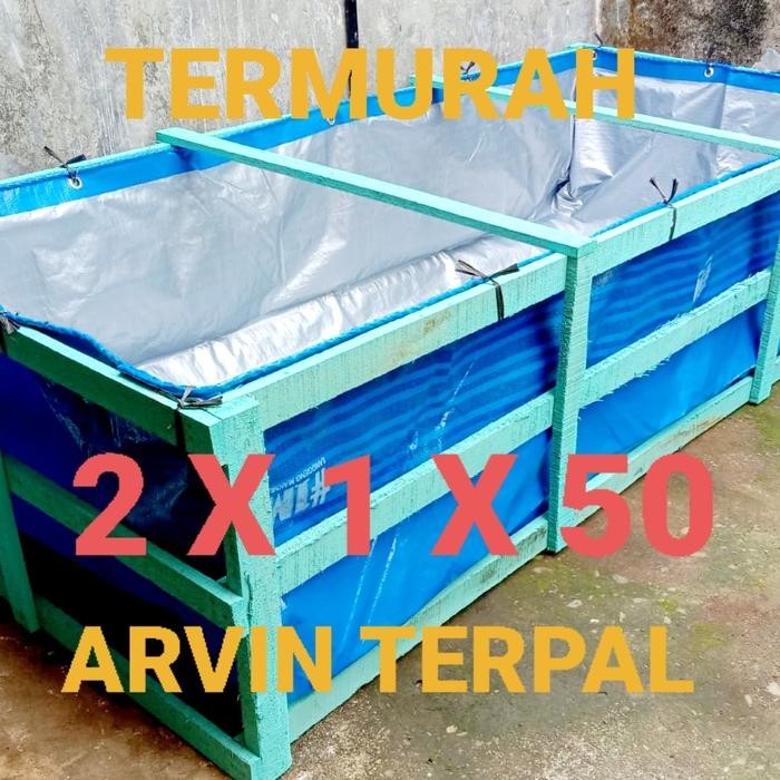 Tekira.store TERPAL KOLAM IKAN A5 UKURAN 2X1X50 / KOLAM TERPAL PETAK / TERPAL