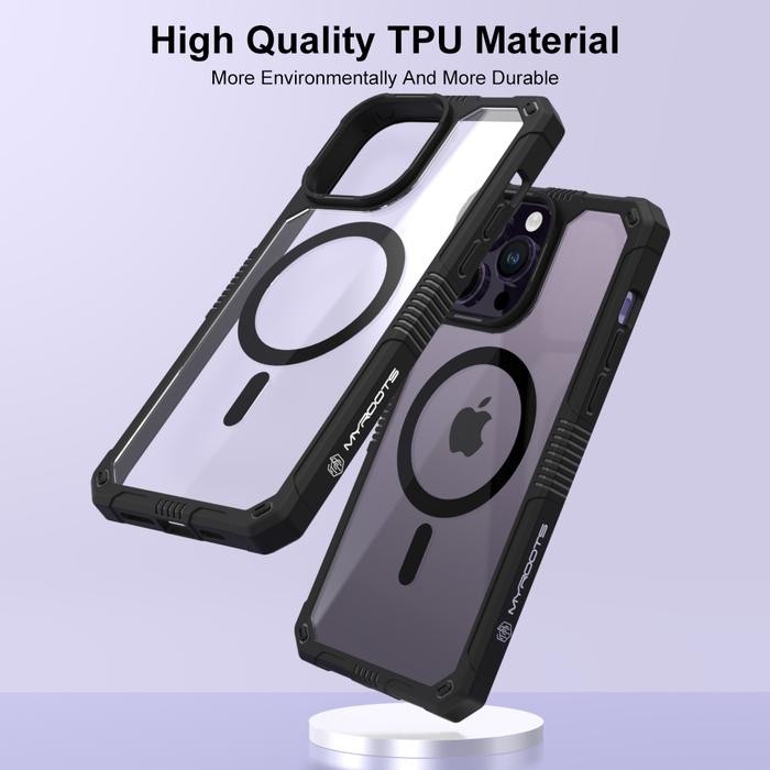 Myroots Magsafe Crystal Clear Case Untuk Iphone 14 13 12 Pro Max Series