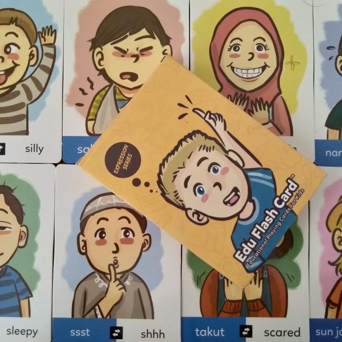 (Good) EDUFLASH CARD Seri Ekspresi kartu mainan anak uno kartun emosi emotion