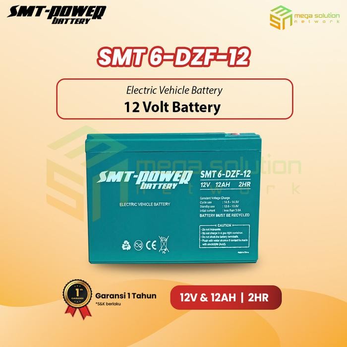 Battery Sepeda Listrik Smt Power 12V 12Ah-Dzf12 2Hr Aki Salis Indobike