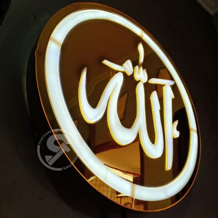 neon box kaligrafi gold premium custom timbul lampu hias ruang tamu
