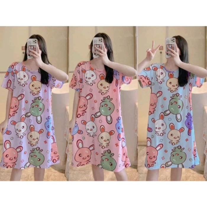 Pilihan- Sj Dst Full - Daster Tidur Anak Import Printing Premium Dress Piyama Anak Abg Tanggung