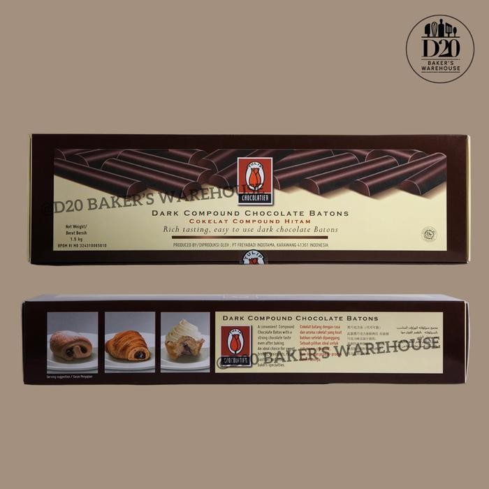 

Tulip Dark Compound Chocolate Batons Stick Cokelat Batang Hitam 1,5kg
