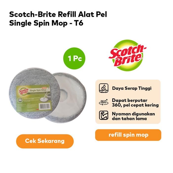 Ikoca 3M Scotch Brite Refill Pel Microfiber Single Spin Mop T6-SPINMOP-REFIL