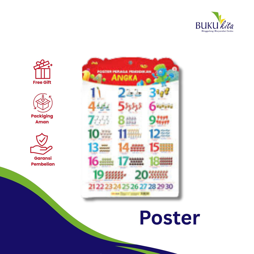 POSTER PERAGA PENDIDIKAN ANGKA (BAHAN PPC) by Tim Wudi