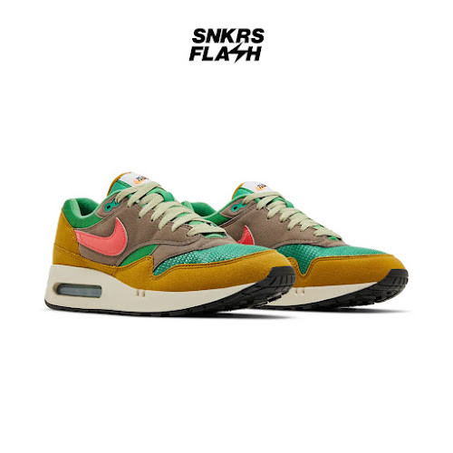 NIKE Air Max 1 86 Prm Powerwall Brs Green Ember Sepatu Sneakers Pria - HF0551300 - Size 38.5
