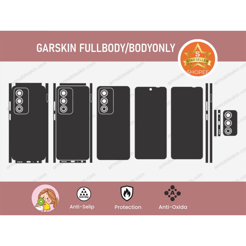 Custom Garskin OPPO A16 AntiGores Case Full Body/Body Only Bisa COD