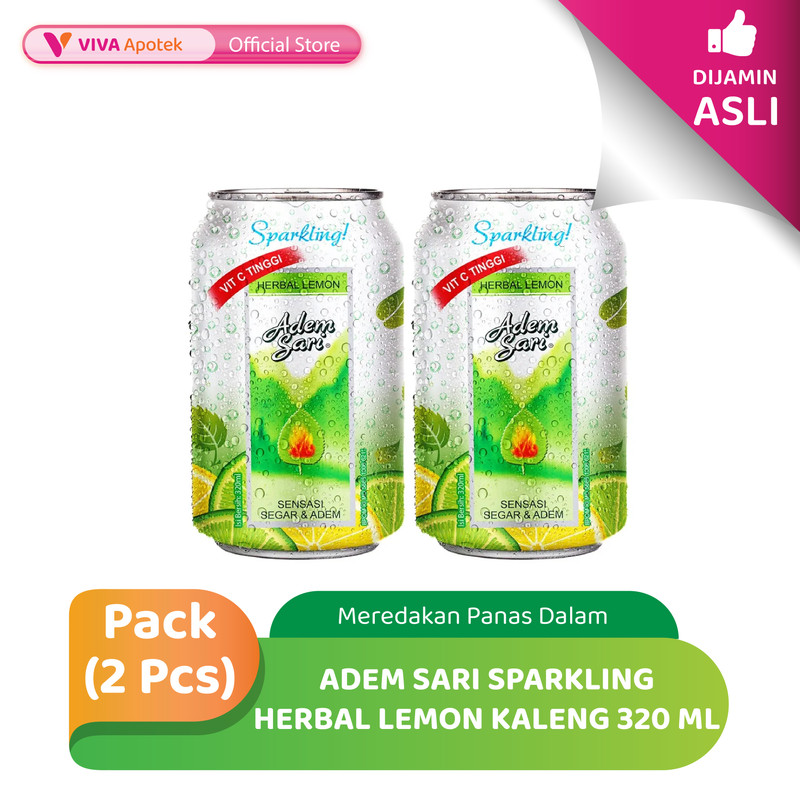 

[PAKET HEMAT] Adem Sari Sparkling Herbal Lemon Kaleng 320 ml Meredakan Panas Dalam (Pack - 2 Pcs)