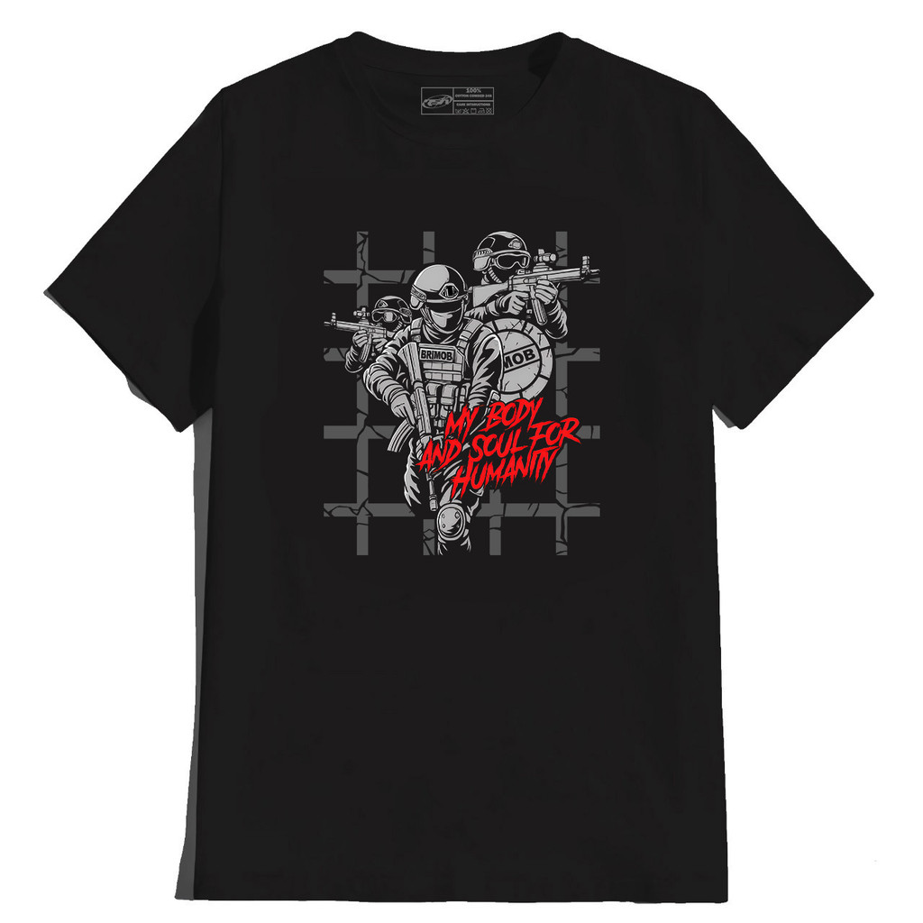 RSA Kaos Tactical Brimob - Baju Taktikal Pria Army Combed 24s - TNI Polisi Brimob