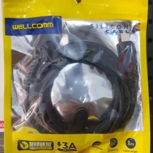 Kabel charger IPHONE lightning 3A brand WELLCOMM