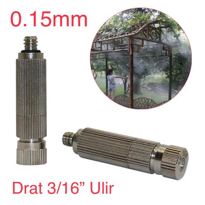 PREMIUM Mist Nozzle Kabut 0.15mm 3/16 inch Drat Ulir Sprayer 0.15 mm Misting Anti Drip Sprinkler
