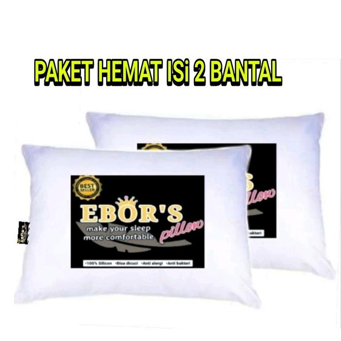 PREMIUM PAKET HEMAT 2 BANTAL HOTEL 100% isi silikon grade A ada resleting bisa dicuci bed bantal