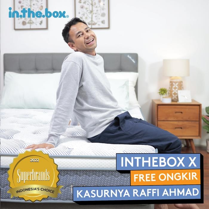 PREMIUM Kasur Springbed INTHEBOX X Ukuran 120x200 (Full) - FREE BANTAL