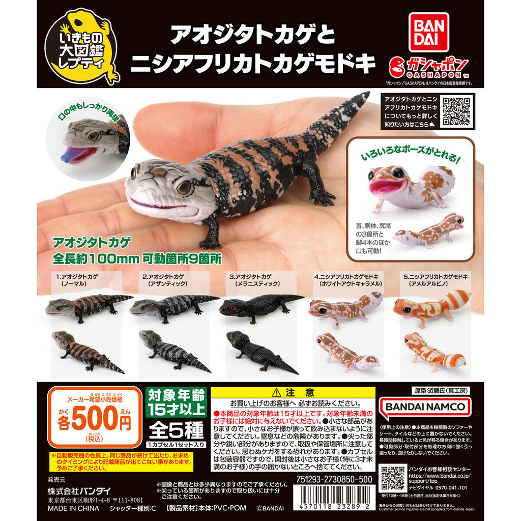 Ikimono Repti Miniature Figure Blue Tongue Lizard Skink Kadal Panana Bandai Gashapon Capsule Toy
