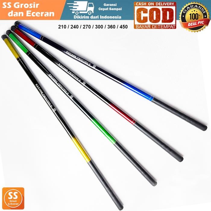 Joran Tegek Crocodile Fiber Action Medium Hard Lengkap Ukuran