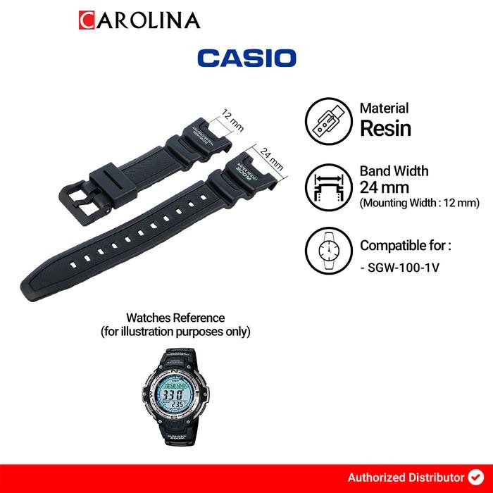 Tali Strap Casio SGW-100-1V 24mm Black Resin 10304195