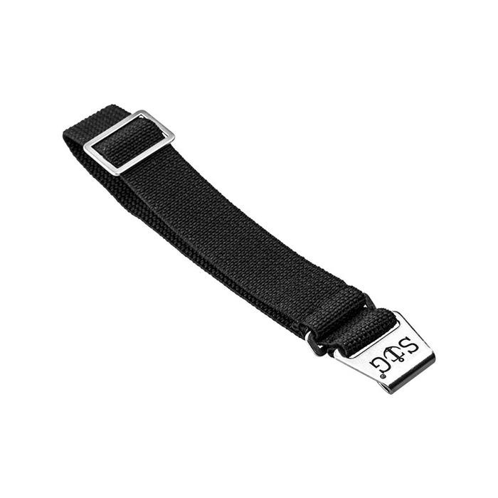 Tali Jam Tangan Strap Guy MN-BLK-18A Black Nylon Silver Folding Clasp