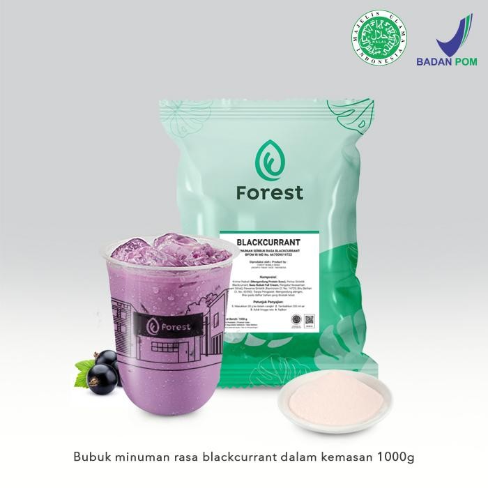 

Tersedia Bubuk Minuman Blackcurrant 1Kg - FOREST Bubble Drink Buah Asli