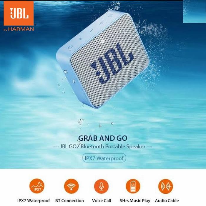 TERBARU JBL GO2 / GO 2 WATERPROOF PORTABLE BLUETOOTH SPEAKERS ORIGINAL TERMURAH