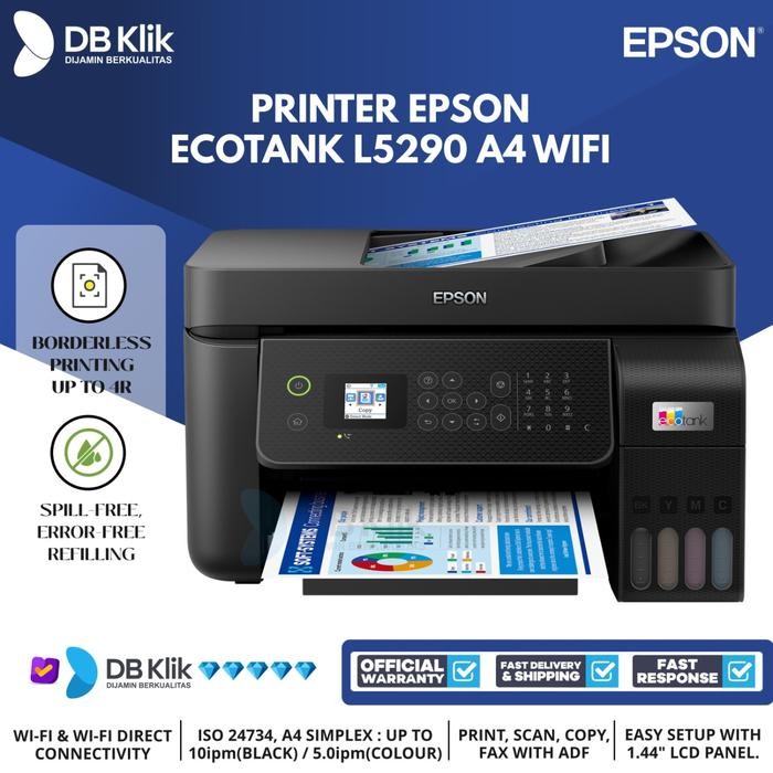 Printer EPSON EcoTank L5290 A4 WiFi- L5290 Ink Tank Printer with ADF