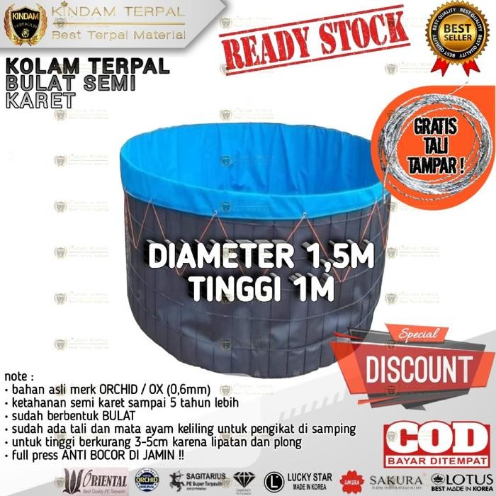 Tekira.store KOLAM TERPAL BULAT D1,5 x T1 ORCHID OX SEMI KARET BERGARANSI MURAH TERPAL KOLAM BUNDAR