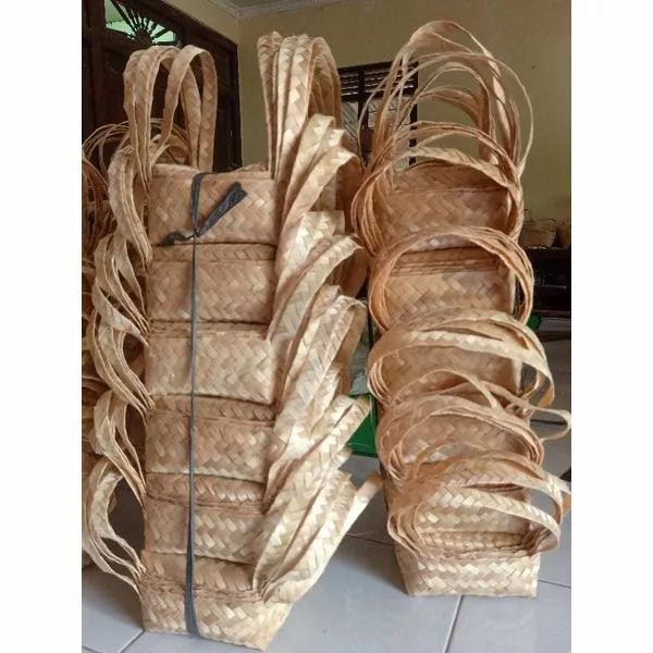 Besek bambu jinjing 20x20 cm 22x22 cm Besek jinjing hampers lebaran